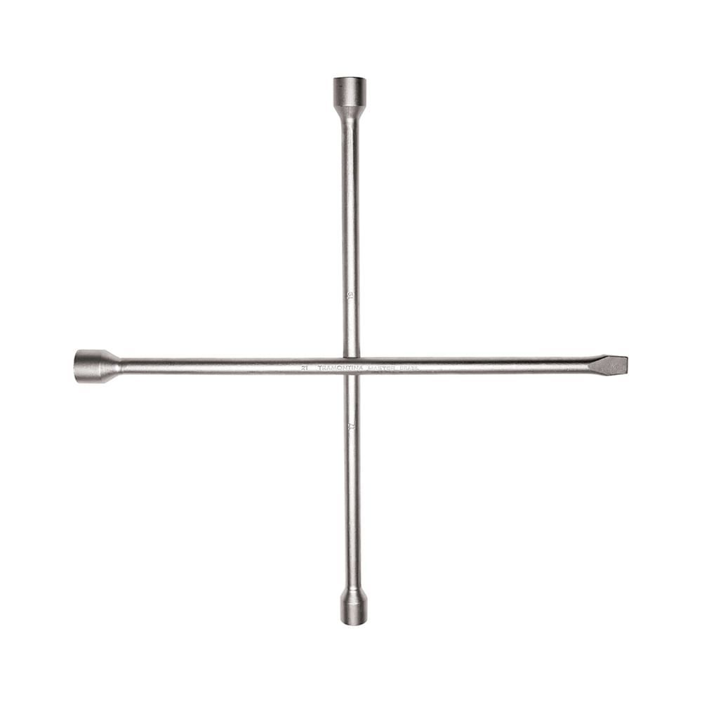 Encontraproduto.com.br - Chave de Roda Tipo Cruz Tramontina MASTER  Corpo Forjado Aço Especial 17x19x21 mm com Espátula 42860/001
