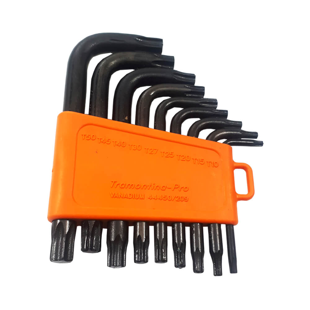 Encontraproduto.com.br - Jogo de Chave Torx Tipo L T10-T50 9 Peças 44450/209 - Tramontina Pro