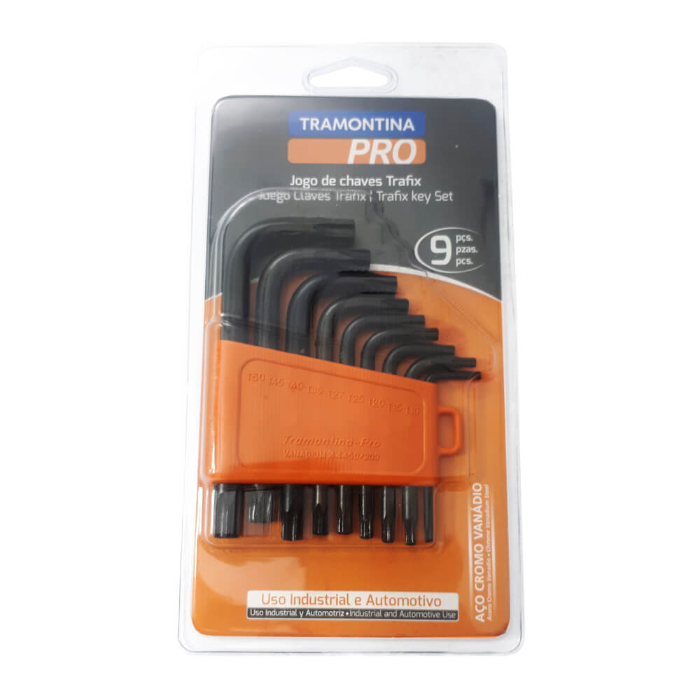 Encontraproduto.com.br - Jogo de Chave Torx Tipo L T10-T50 9 Peças 44450/209 - Tramontina Pro
