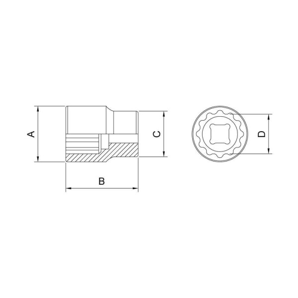 Encontraproduto.com.br - Soquete estriado 30mm com encaixe 3/4