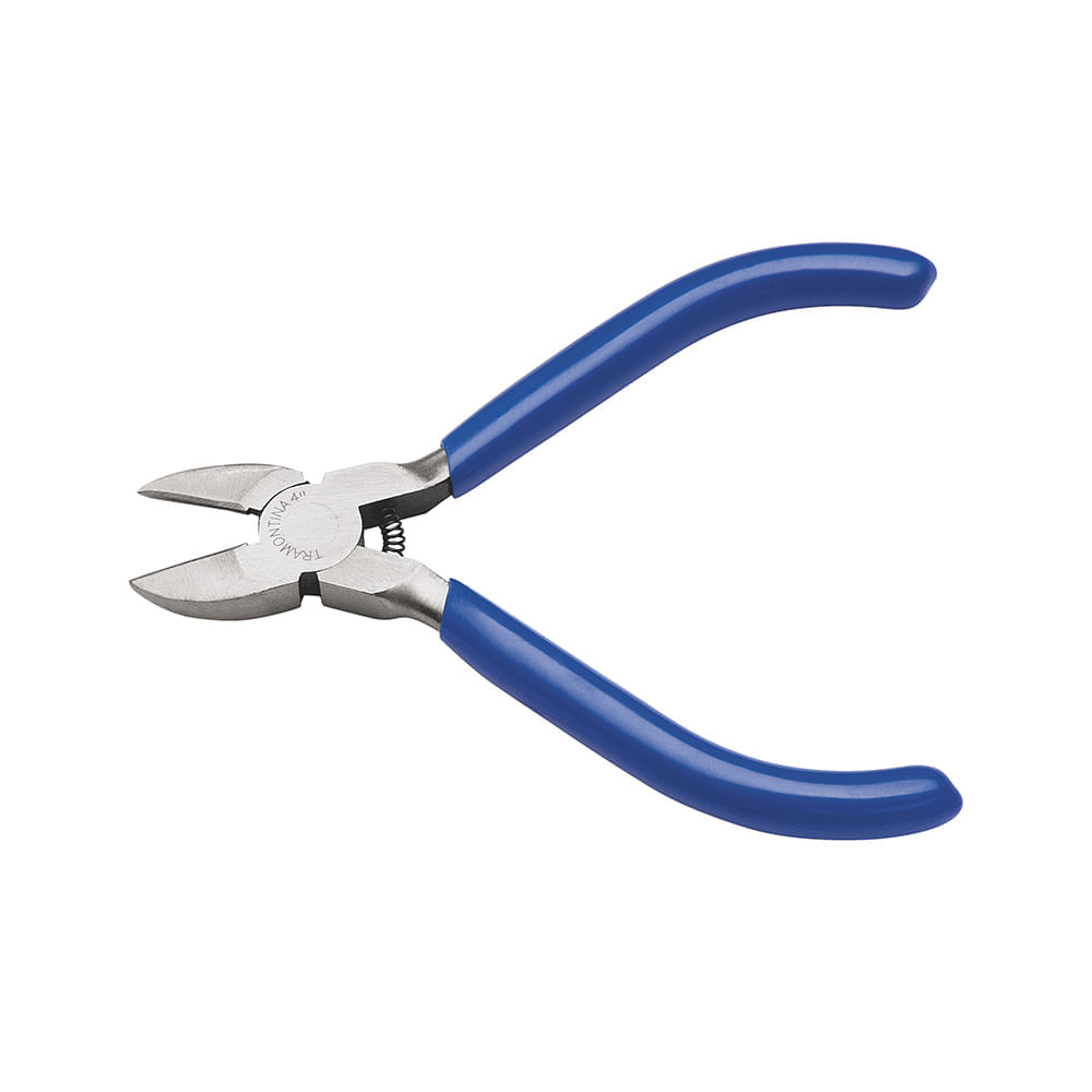Alicate com Corte Diagonal 4pol Basic Aço Especial com Empunhadura em PVC Azul - Tramontina