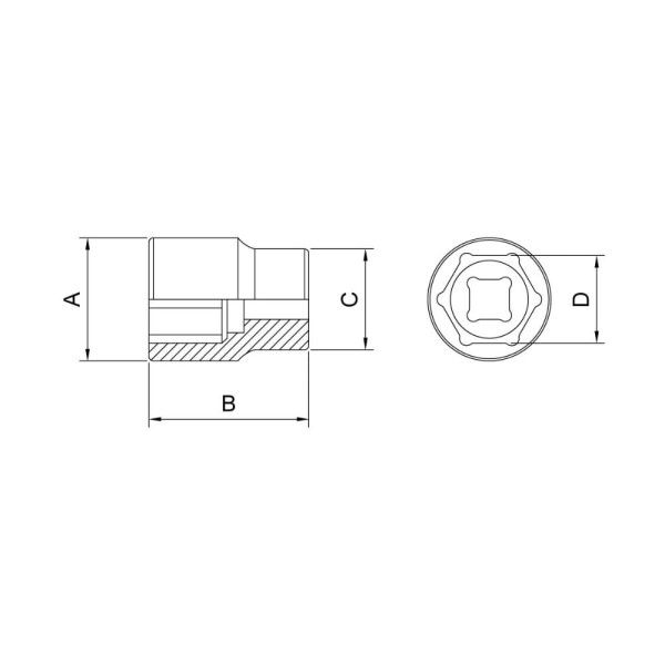 Encontraproduto.com.br - Soquete Sextavado 8mm X 1/2