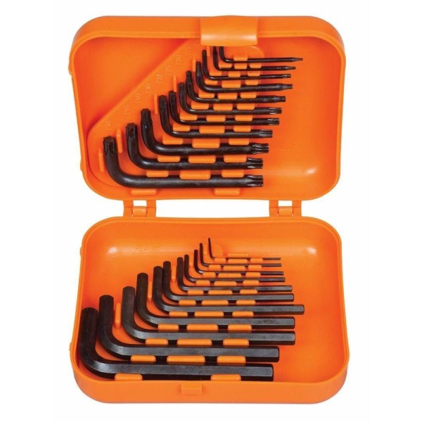 Encontraproduto.com.br - Jogo chave Allen/Torx 1,5mm x 10mm - T10 x T50 Tramontina-PRO com 22 peças