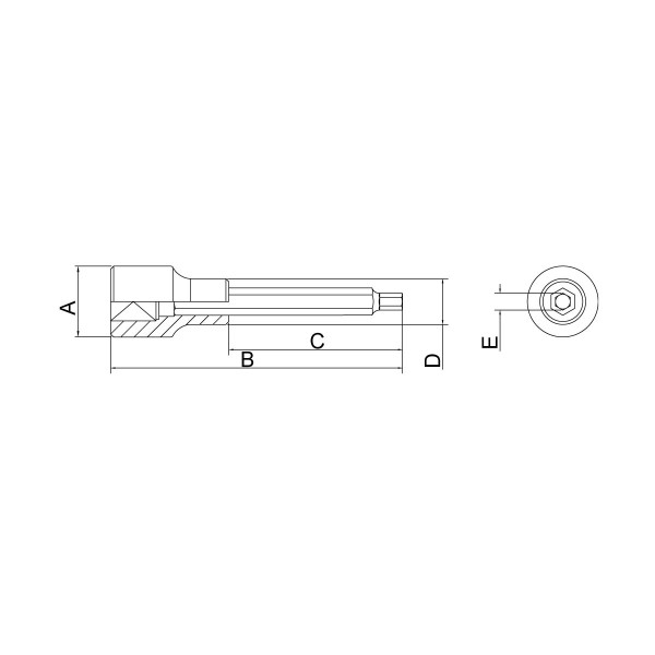 Encontraproduto.com.br - Soquete Longo Em Aço Cromo Vanadio Ponta Hexagonal 3/16 - Encaixe 1/2 Tramontina Pro