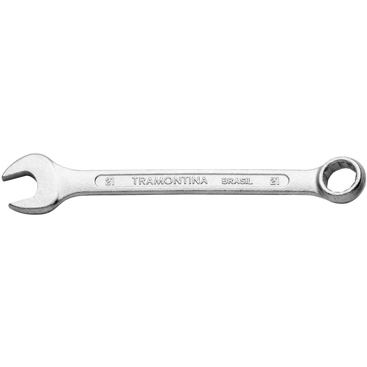 Encontraproduto.com.br - Chave Combinada 21 mm Tramontina Basic com Corpo em Aço Especial Cromado