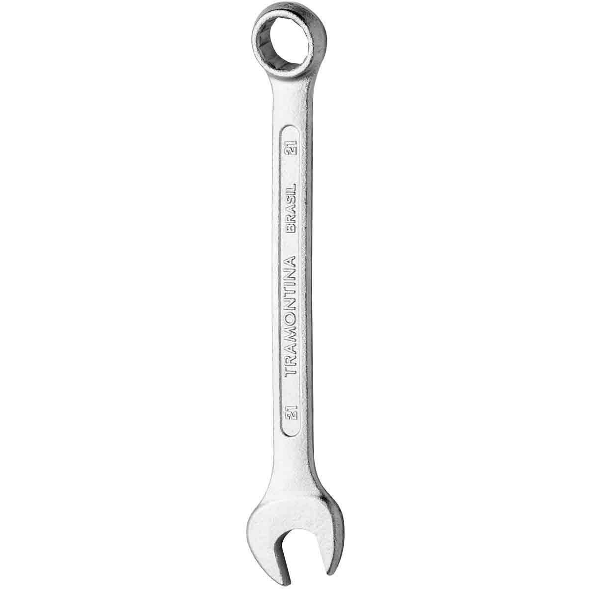 Encontraproduto.com.br - Chave Combinada 21 mm Tramontina Basic com Corpo em Aço Especial Cromado