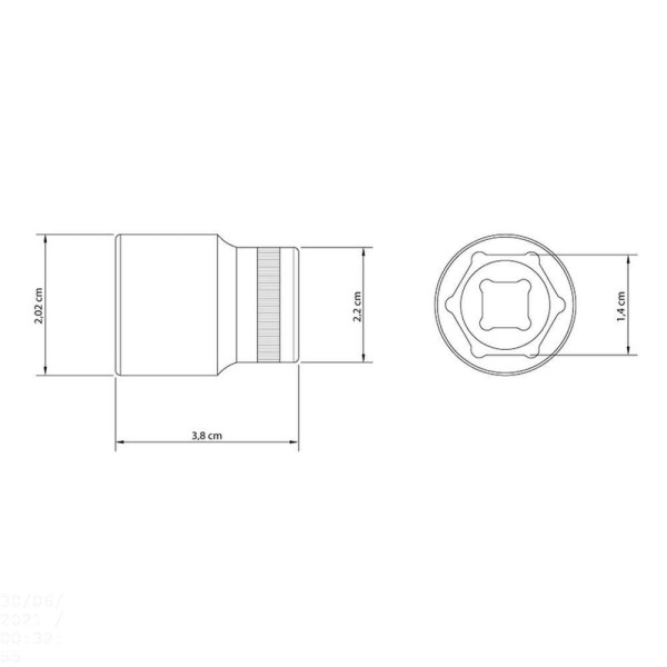 Encontraproduto.com.br - Soquete Sextavado 14 mm encaixe 1/2