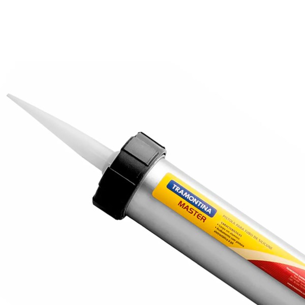 Encontraproduto.com.br - Pistola Aplicadora de Silicone 300 ml Tramontina MASTER com Tubo em Alumínio
