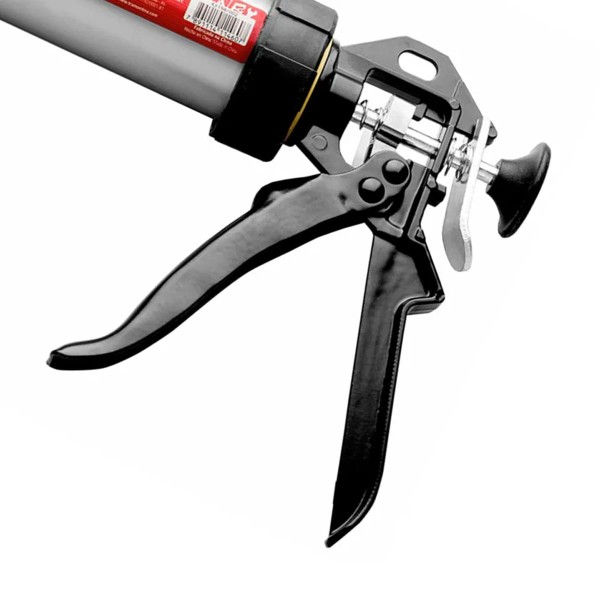 Encontraproduto.com.br - Pistola Aplicadora de Silicone 300 ml Tramontina MASTER com Tubo em Alumínio