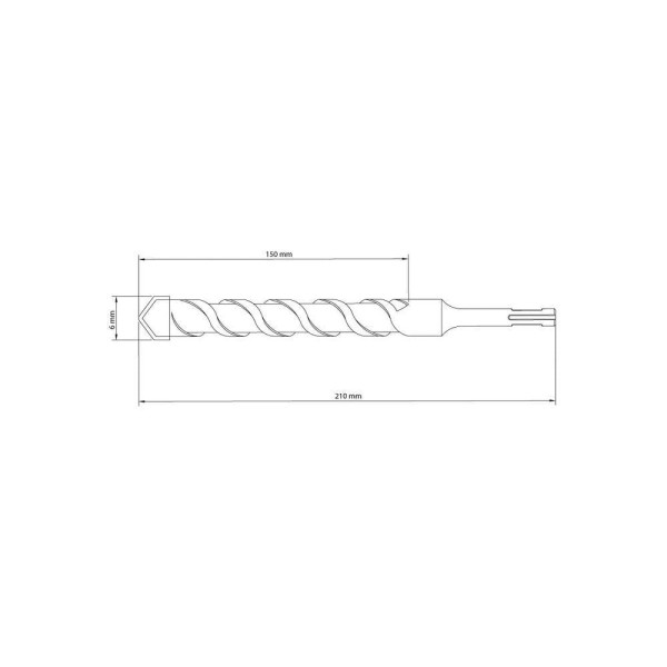 Encontraproduto.com.br - Broca para Concreto 6x210 mm Tramontina Master em Aço Especial com Encaixe SDS Plus