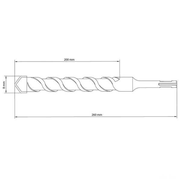 Encontraproduto.com.br - Broca para Concreto 8x260 mm Tramontina Master em Aço Especial com Encaixe SDS Plus