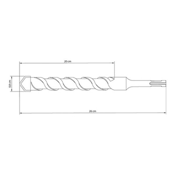 Encontraproduto.com.br - Broca para Concreto 8x260 mm Tramontina Master em Aço Especial com Encaixe SDS Plus