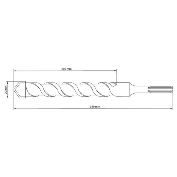 Broca para Concreto 10x460 mm Tramontina MASTER em Aço Especial com Encaixe SDS Plus