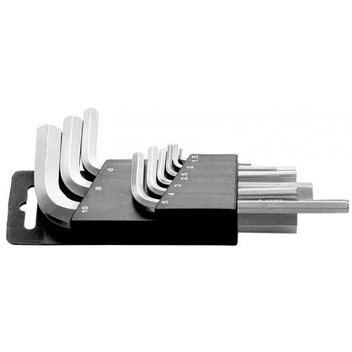 Encontraproduto.com.br - Jogo de Chaves Hexagonais 9 Peças com Haste em Aço Especial e Tamanhos 1.5 ao 10MM