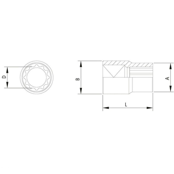 Encontraproduto.com.br - Soquete Estriado Em Aço Cromo Vanádio 5 Mm - Encaixe 1/4 