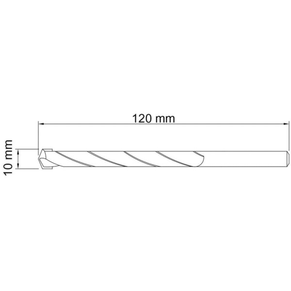 Broca Para Concreto 10x120 Mm Em Aço Especial Com Acabamento Jateado Para Uso Doméstico
