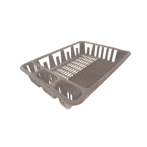 Encontraproduto.com.br - Escorredor de Louças 20 Pratos Branco/Preto/Marrom - 508 - Plasvale