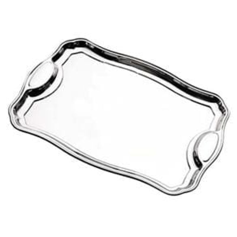 Bandeja Tramontina Classic Retangular em  Inox com Alças 34 x 24 cm