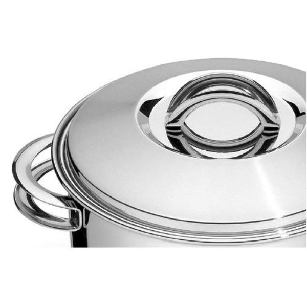 Encontraproduto.com.br - Caçarola Tramontina Solar Rasa em Aço Inox Fundo Triplo com Tampa e Alças 24 cm 4,7 L