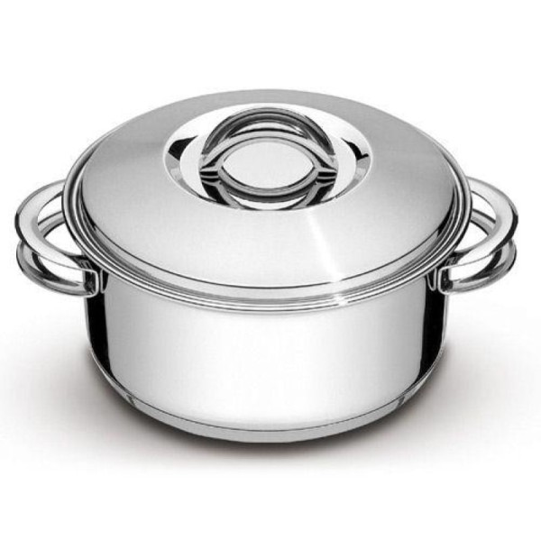 Encontraproduto.com.br - Caçarola Tramontina Solar Rasa em Aço Inox Fundo Triplo com Tampa e Alças 24 cm 4,7 L
