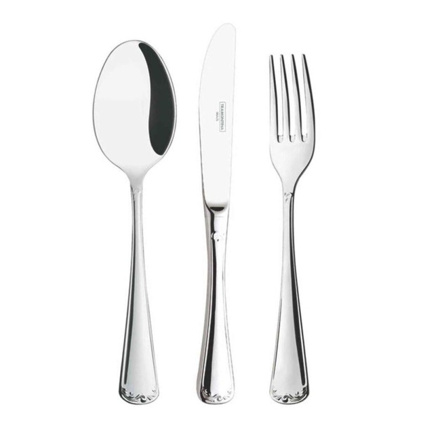 Encontraproduto.com.br - Faqueiro Tramontina Sevilha Em Aço Inox Com Facas De Mesa Detalhe Alto Relevo 24 Peças Tramontina