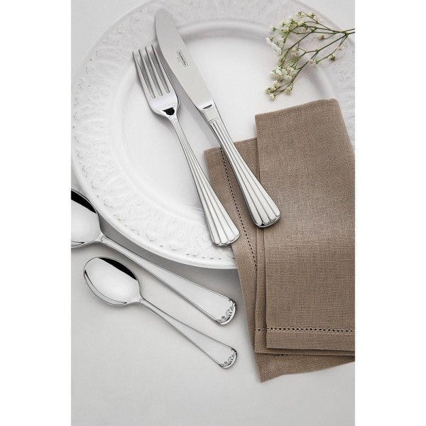 Encontraproduto.com.br - Faqueiro Tramontina Sevilha Em Aço Inox Com Facas De Mesa Detalhe Alto Relevo 24 Peças Tramontina