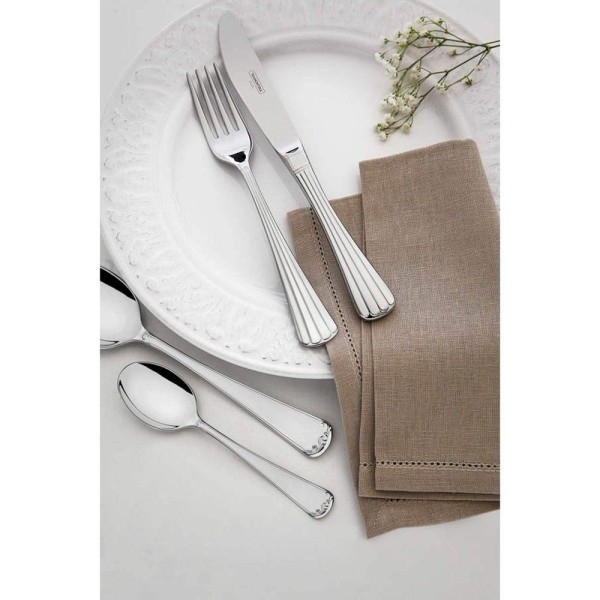 Encontraproduto.com.br - Faqueiro Tramontina Sevilha Em Aço Inox Com Facas De Mesa Detalhe Alto Relevo 24 Peças Tramontina