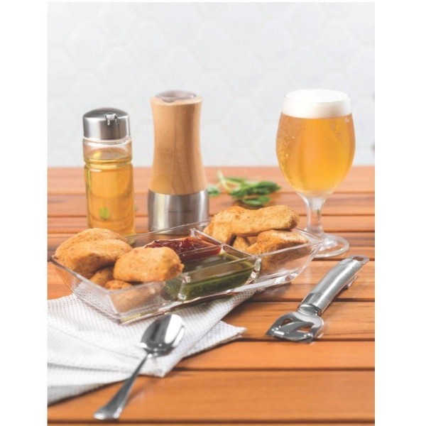 Encontraproduto.com.br - Galheteiro Tramontina Utility em Vidro e Aço Inox com Alça 4 Peças