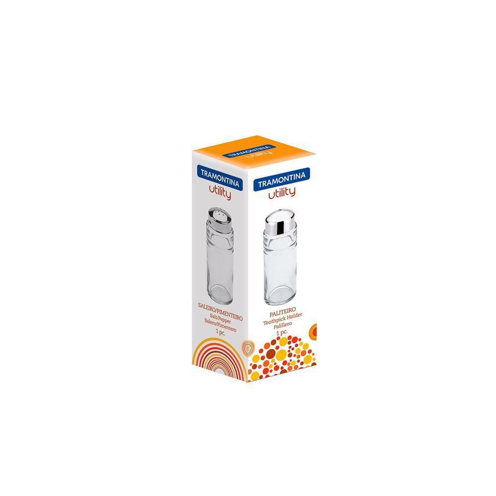 Saleiro/Pimenteiro de Vidro com Tampa em Aço Inox Utility - Tramontina