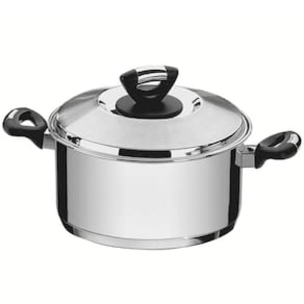 Caçarola Solar Baquelite Funda Em Aço Inox Fundo Triplo Com Tampa Alças De Baquelite 20 C