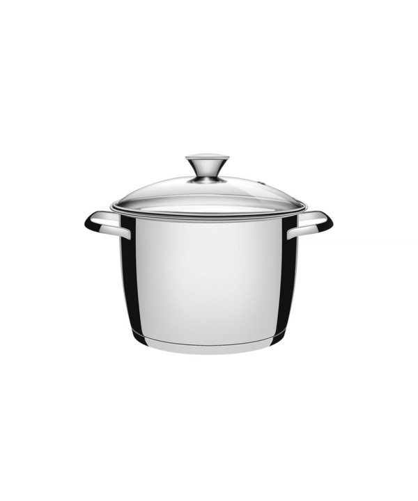 Caldeirao Tramontina Allegra em Aco Inox e Tampa de Vidro 20CM