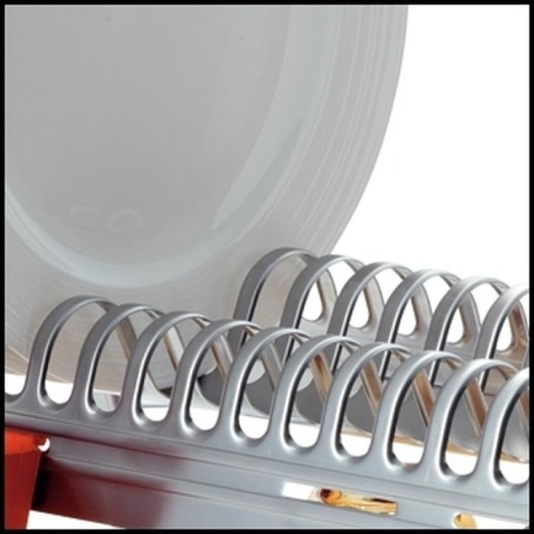 Encontraproduto.com.br - Escorredor de Louça Tramontina Ciclo em Aço Inox com Porta Talheres Laranja 61530/000