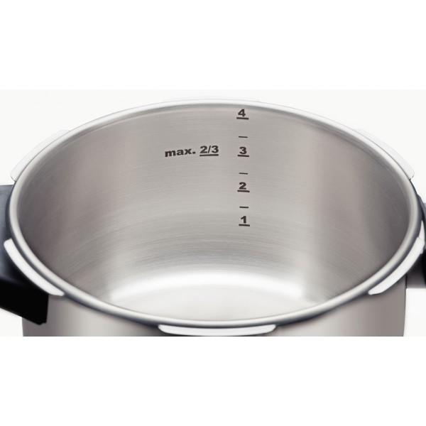 Encontraproduto.com.br - Panela de Pressão Tramontina Solar em Aço Inox Fundo Triplo 22 cm 6 L com Cozi Vapore em Aço Inox