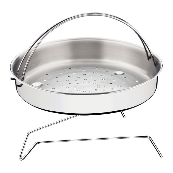 Encontraproduto.com.br - Panela de Pressão Tramontina Solar em Aço Inox Fundo Triplo 22 cm 6 L com Cozi Vapore em Aço Inox