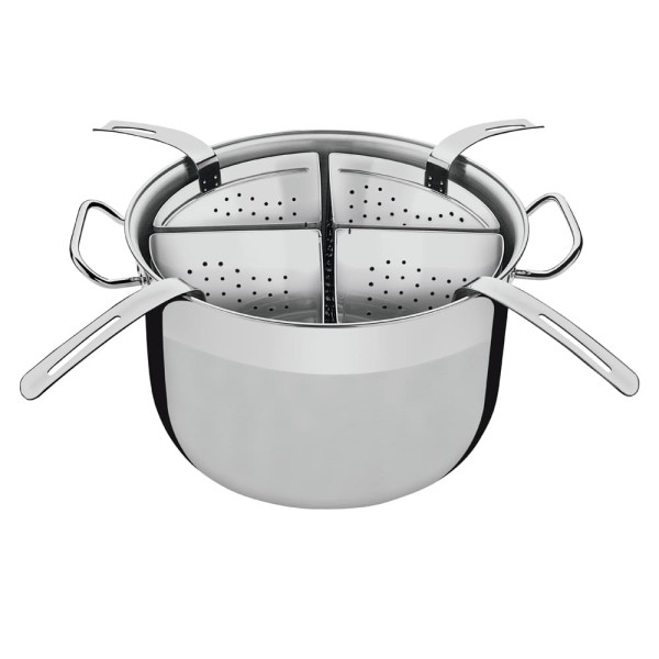 Encontraproduto.com.br - Cozi-Pasta Tramontina Professional em Aço Inox com 4 Divisórias 30 cm 13,5 L