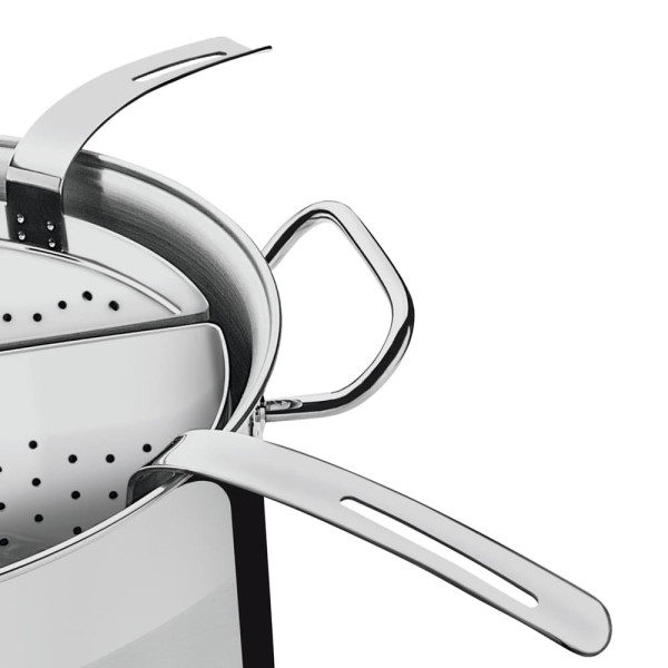 Encontraproduto.com.br - Cozi-Pasta Tramontina Professional em Aço Inox com 4 Divisórias 30 cm 13,5 L