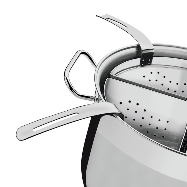 Encontraproduto.com.br - Cozi-Pasta Tramontina Professional em Aço Inox com 4 Divisórias 30 cm 13,5 L