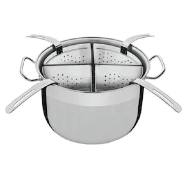 Encontraproduto.com.br - Cozi-Pasta Tramontina Professional em Aço Inox com 4 Divisórias 30 cm 13,5 L