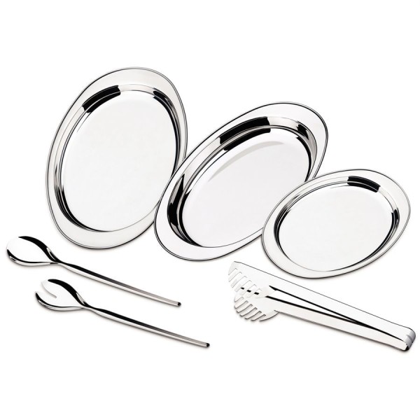 Encontraproduto.com.br - Conjunto para Servir com 6 Peças Inox Maresias 64330/100 Tramontina