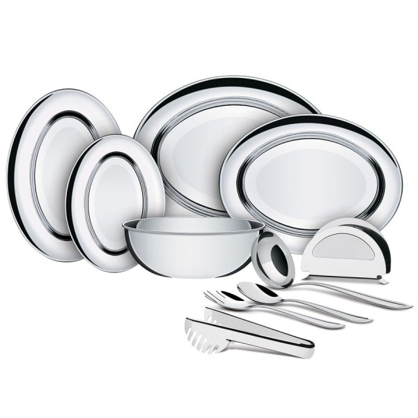 Encontraproduto.com.br - Jogo Para Servir Com 10 Peças Inox Buena 64700/020 Tramontina