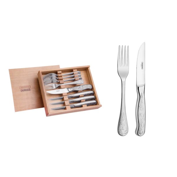 Encontraproduto.com.br - Jogo para Churrasco Tramontina Inox 8 peças