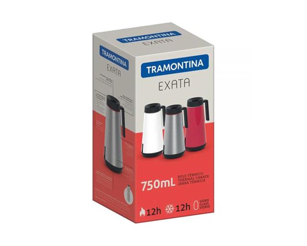 Encontraproduto.com.br - Bule Térmico Exata Aço Inox Branco Sem Infusor 750Ml - 61645/074 - Tramontina