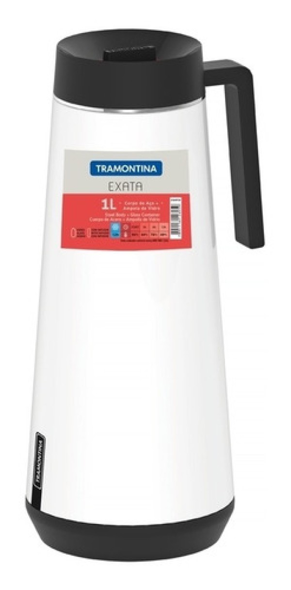 Encontraproduto.com.br - Bule Térmico com Infusor Exata Branco 1L - Tramontina