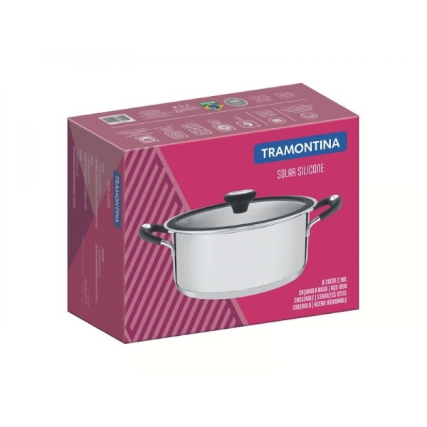 Encontraproduto.com.br - Caçarola Aço Inox Solar Silicone Tramontina