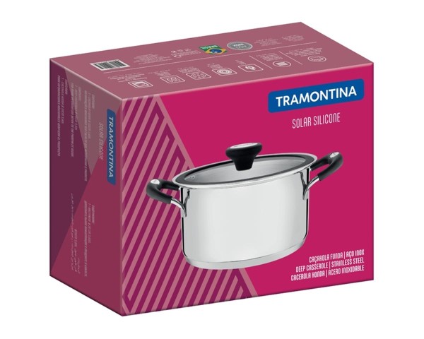 Encontraproduto.com.br - Caçarola Aço Inox Solar Silicone Tramontina