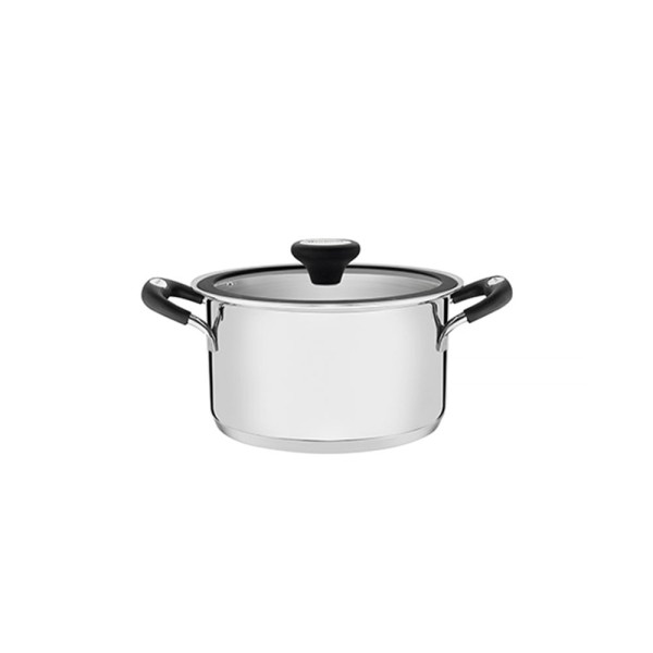 Caçarola Funda Aço Inox com Fundo Triplo Solar Silicone 24cm - Tramontina