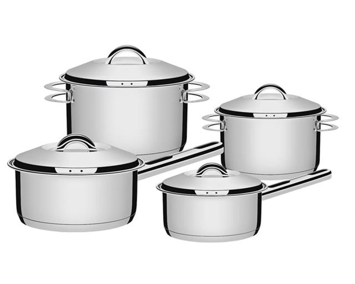 Jogo de Panelas Tramontina Aco Inox 4 Pecas Solar