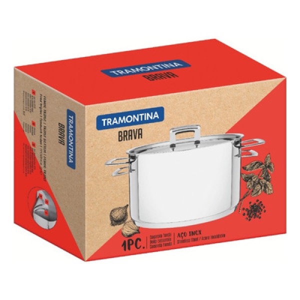 Encontraproduto.com.br - Caçarola Funda Aço Inox Brava 20 cm Tramontina