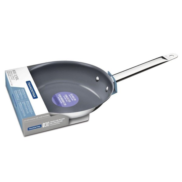 Encontraproduto.com.br - Frigideira Aço Inox Com Cerâmica Grafite Tramontina
