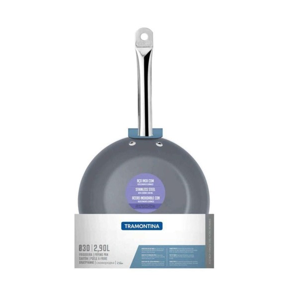 Encontraproduto.com.br - Frigideira Aço Inox Com Cerâmica Grafite Tramontina